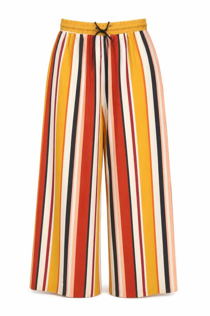New Look Women's Multicoloured Wide-Leg Trousers, Size 8