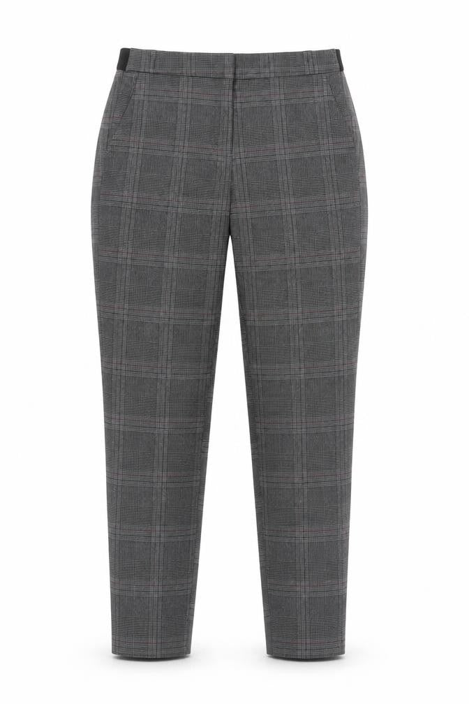 Zara Basic Grey Check Women's Trousers, Size S