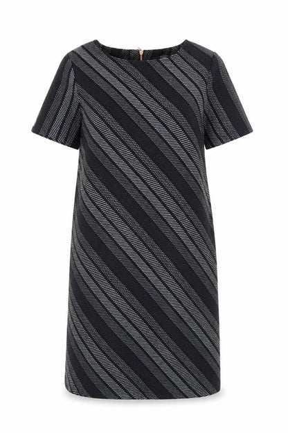 Next Women's Black Striped Shift Dress, Size 10