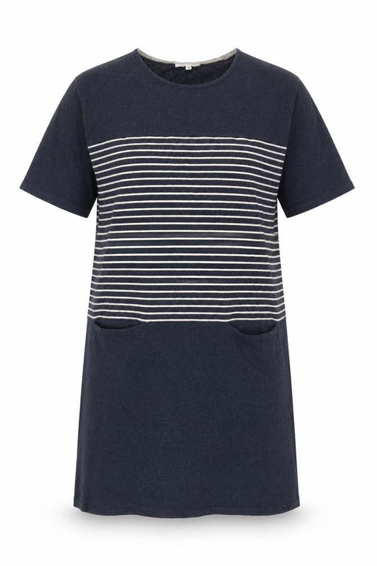 Thought Women's Blue Striped T-Shirt Dress Size 8