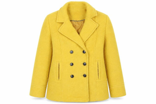 M&Co Women's Yellow Wool Pea Coat Size 16