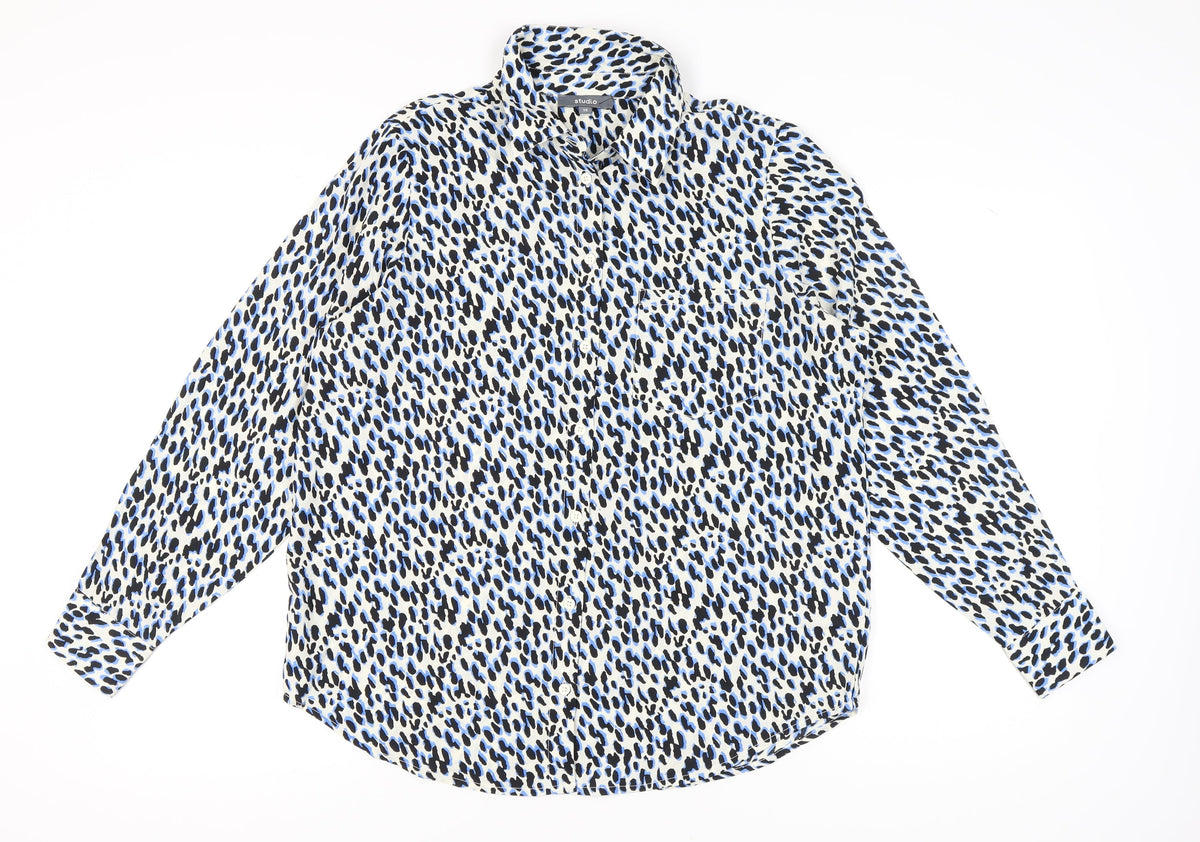 Studio Women's Multicoloured Animal Print Blouse Size 14