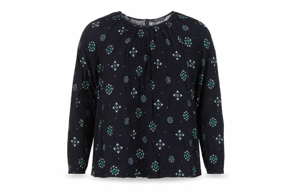 Marks & Spencer Women's Black Geometric Blouse Size 16