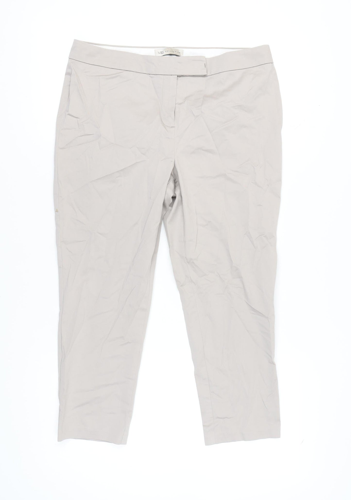 Marks and Spencer Beige Women's Regular Fit Trousers