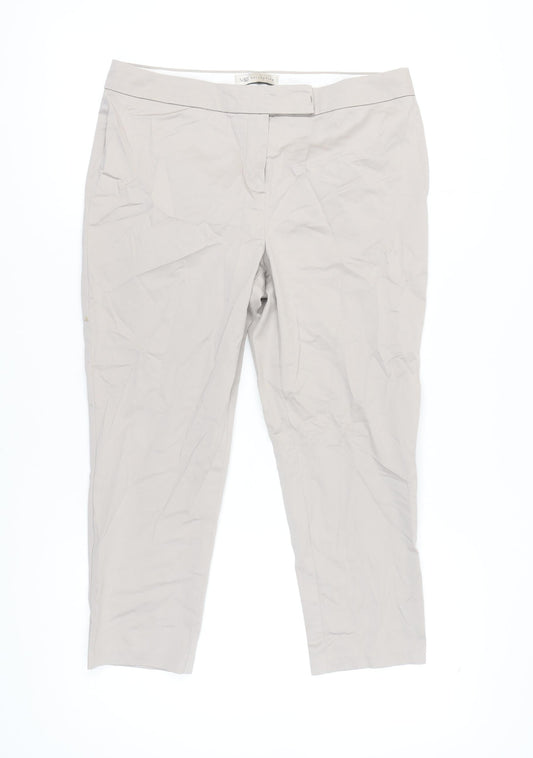 Marks and Spencer Beige Women's Regular Fit Trousers