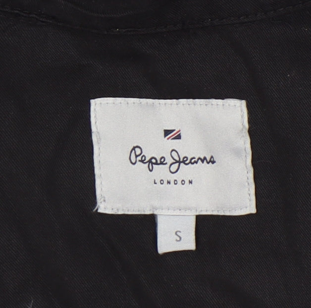 Pepe Jeans Black Sleeveless Womens Collared Dress S
