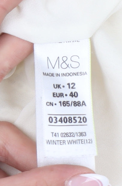Marks & Spencer Women Ivory Sleeveless Top UK 12