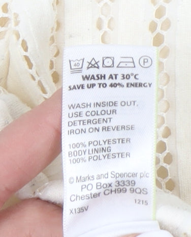 Marks & Spencer Women Ivory Sleeveless Top UK 12