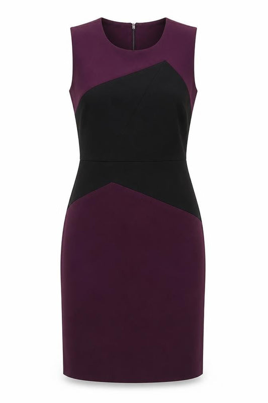 Calvin Klein Women's Purple Black Sheath Dress Size 8