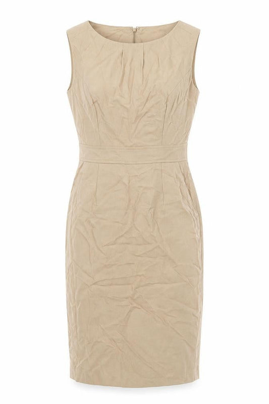 Pure Collection Beige Wool Sheath Dress - Women's Size 8
