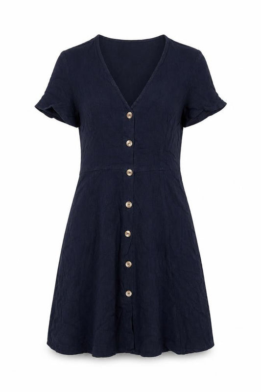 Vero Moda Women's Blue Shirt Dress, Short Sleeve, Size S