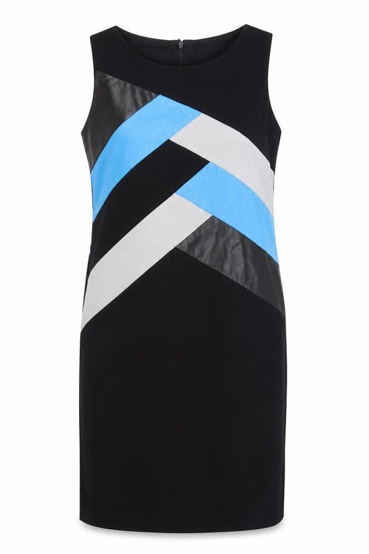 Conrad C Women's Sheath Dress Black Blue Grey Size 16