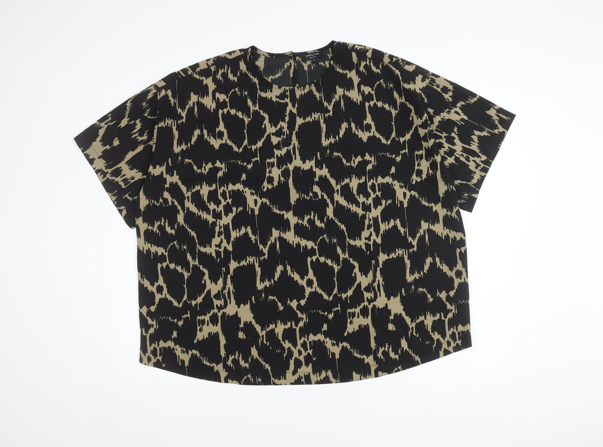 JD Williams Women's Black Animal Print Top, Size 20