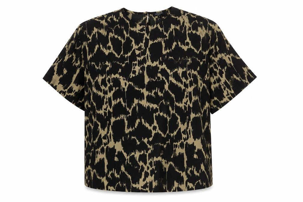 JD Williams Women's Black Animal Print Top, Size 20