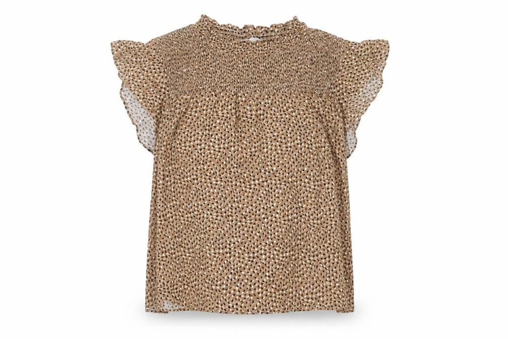Warehouse Women Brown Animal Print Top Size 8
