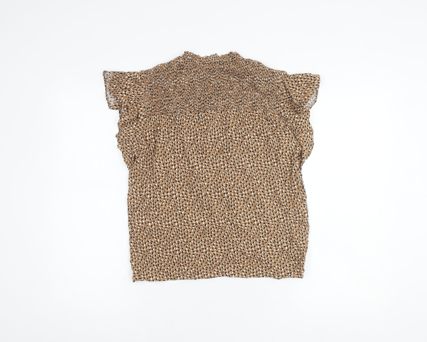 Warehouse Women Brown Animal Print Top Size 8