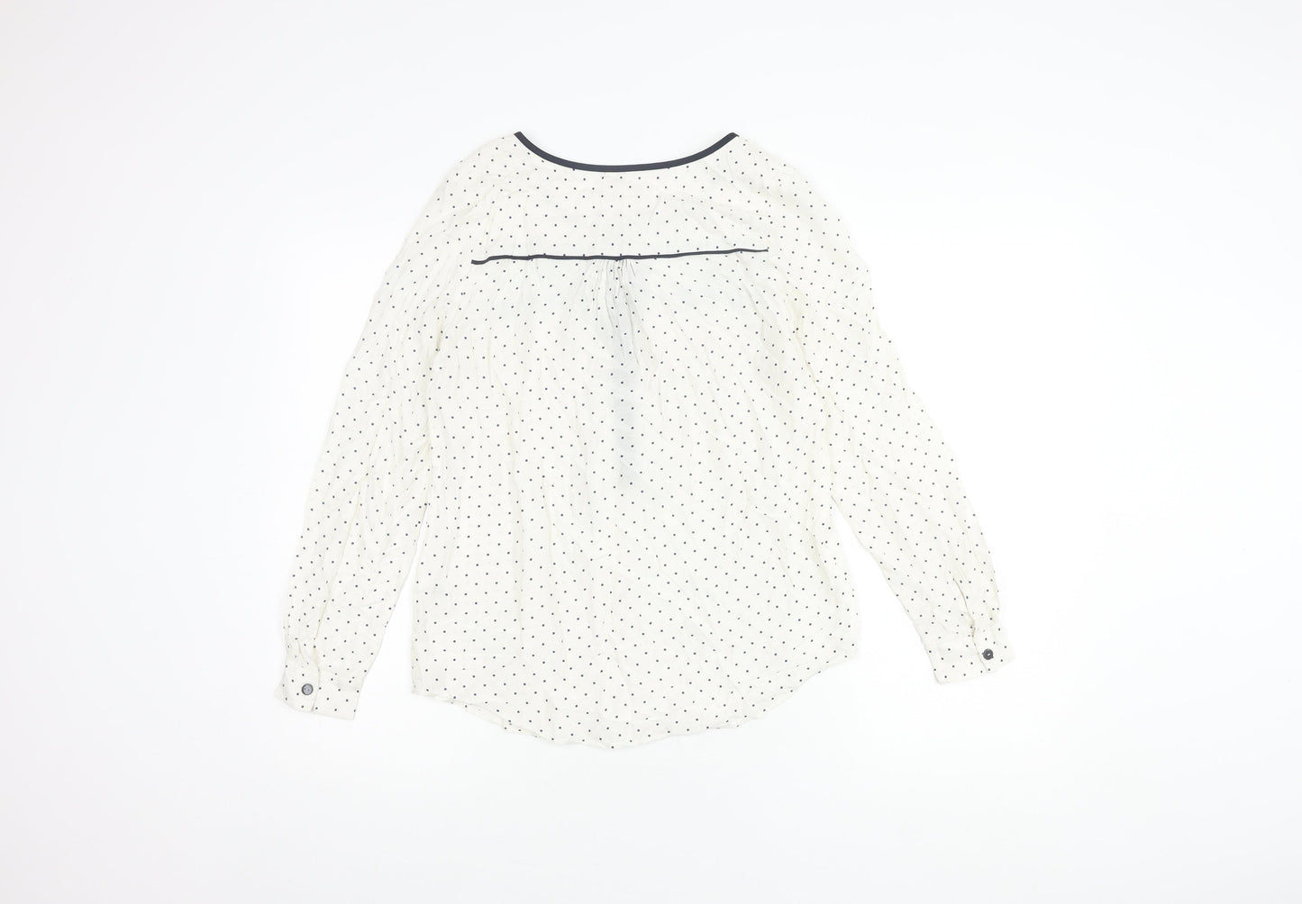 Monsoon Women's White Polka Dot Blouse Size 8