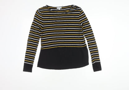 Warehouse Women's Black Striped Top Size 10