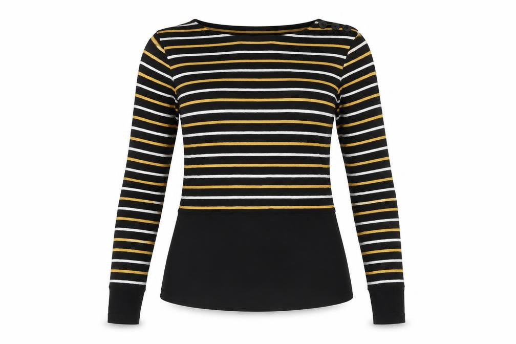 Warehouse Women's Black Striped Top Size 10