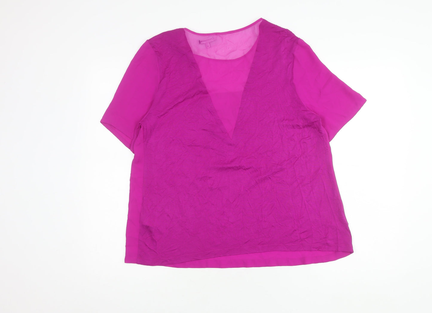 Warehouse Women's Pink V-Neck Blouse Size 16