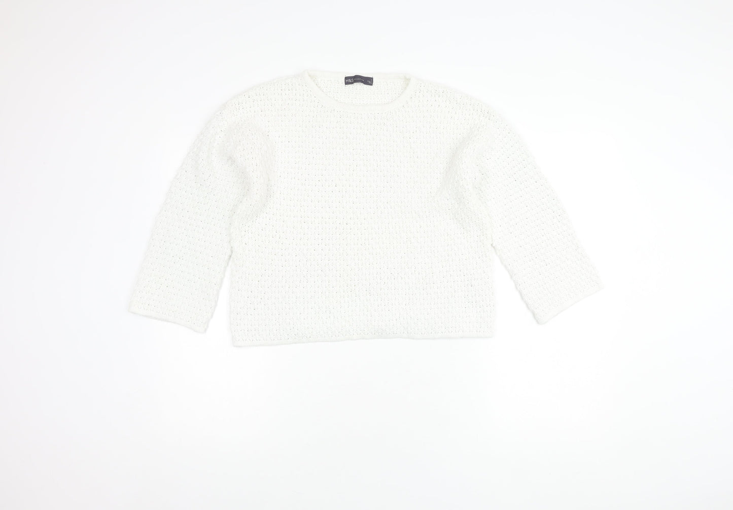 Marks and Spencer Women's White Knit Jumper, Size M