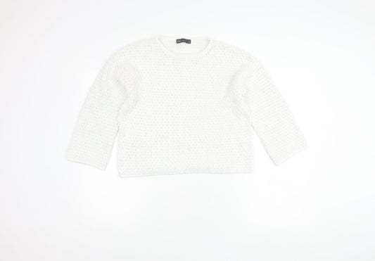 Marks and Spencer Women's White Knit Jumper, Size M