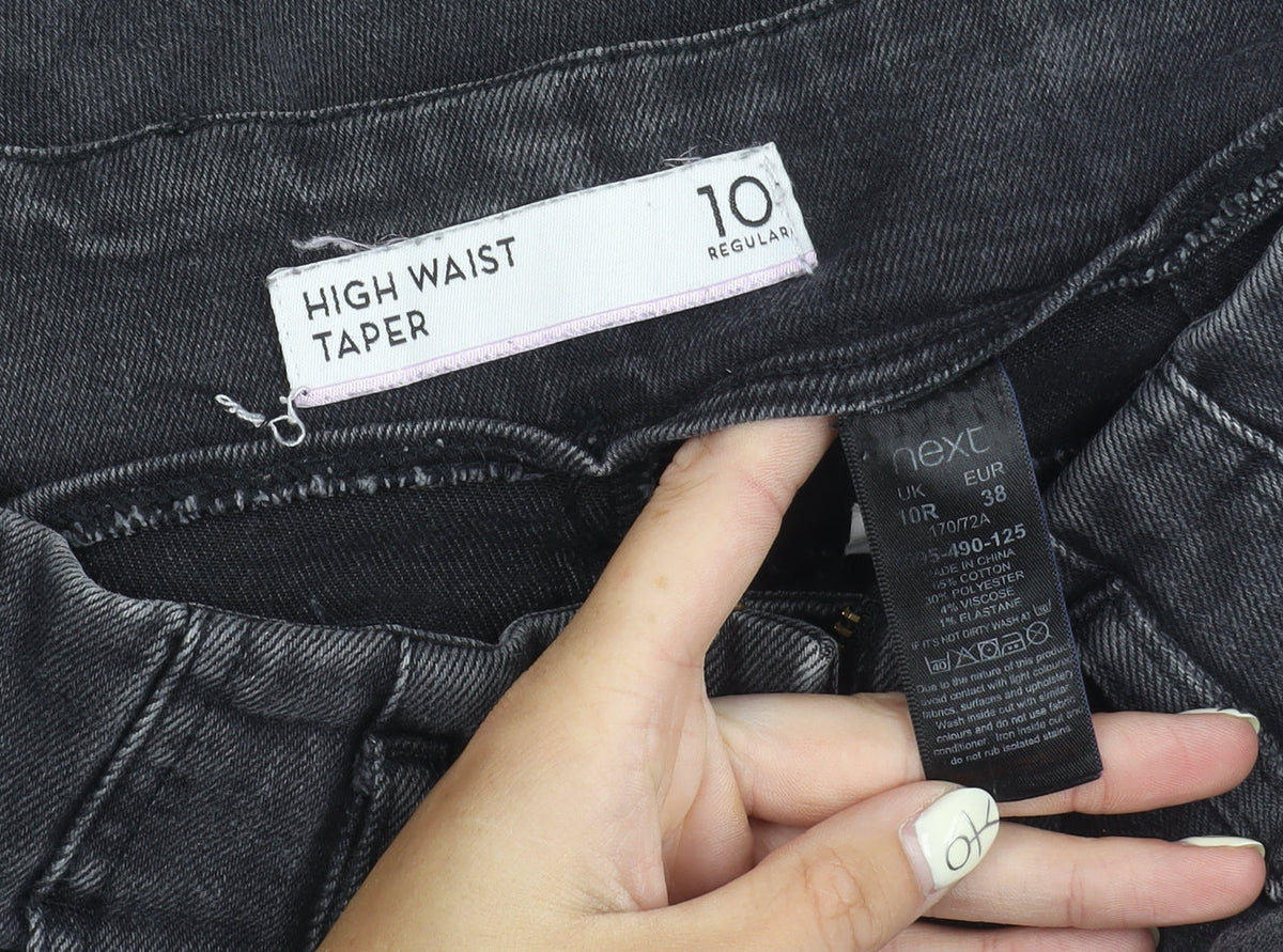 Next Women's Black Tapered Jeans Size 10 Regular High Waist