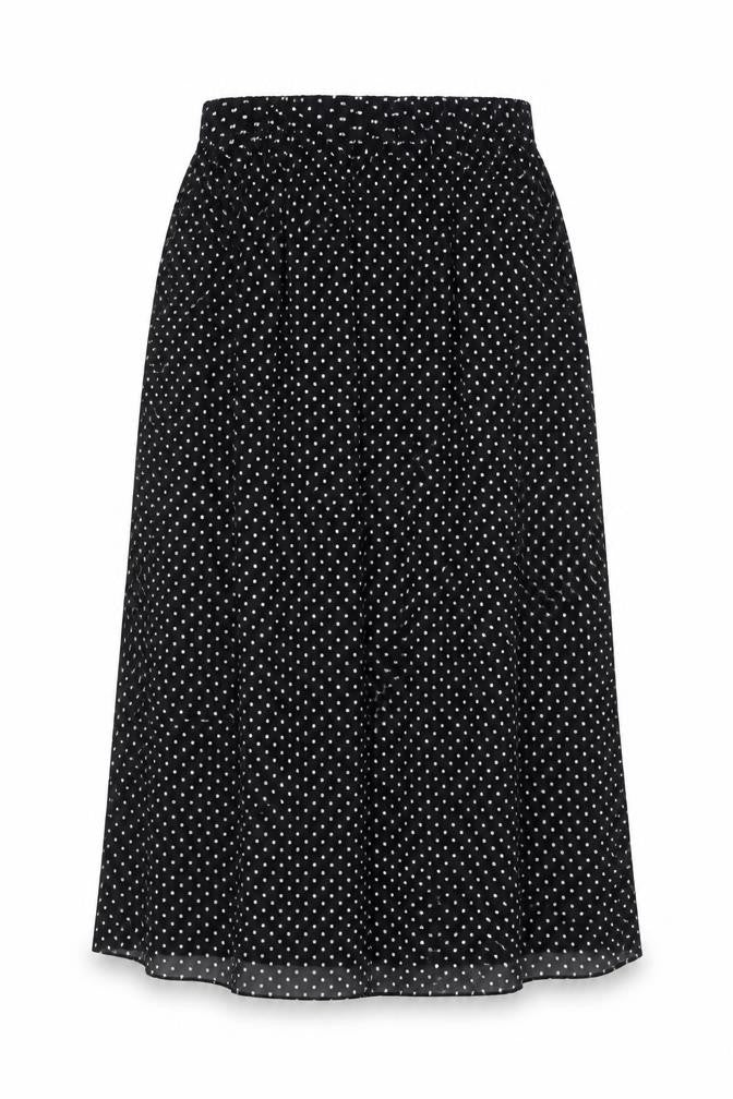Women's Black Polka Dot Pleated Skirt XL
