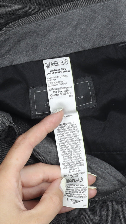 Marks & Spencer Grey Men's Trousers, Regular Fit, Size 36