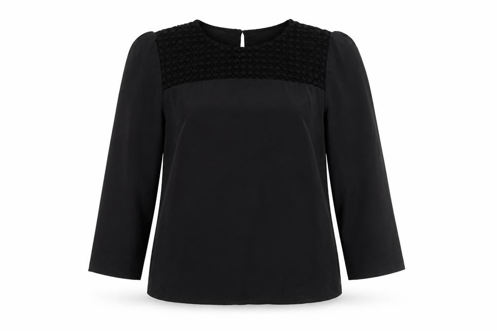 Claudie Pierlot Women's Black Top Size 8, Elegant 3/4 Sleeve