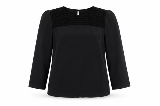 Claudie Pierlot Women's Black Top Size 8, Elegant 3/4 Sleeve