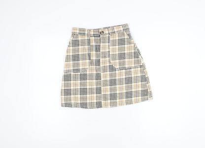 Monki Women's Multicoloured A-Line Cotton Skirt Size 4