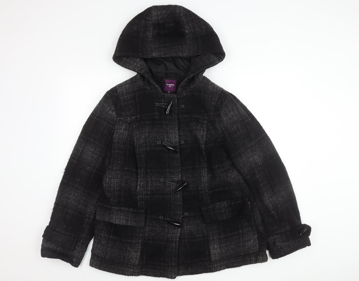 New Look Women's Black Plus Size Duffle Coat