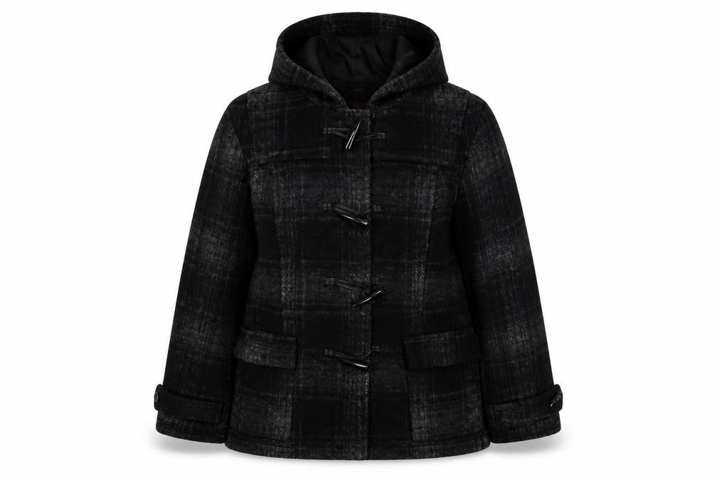 New Look Women's Black Plus Size Duffle Coat