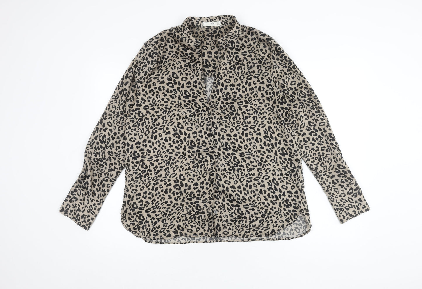MNG Women's Multicoloured Animal Print Button-Up Shirt