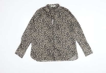Mango Women's Multicoloured Animal Print Button-Up Shirt