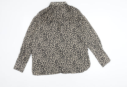 Mango Women's Multicoloured Animal Print Button-Up Shirt
