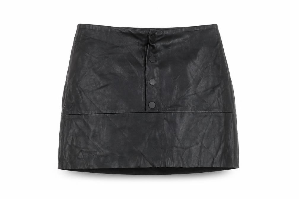 Zara Women's Black XS Straight Button Skirt