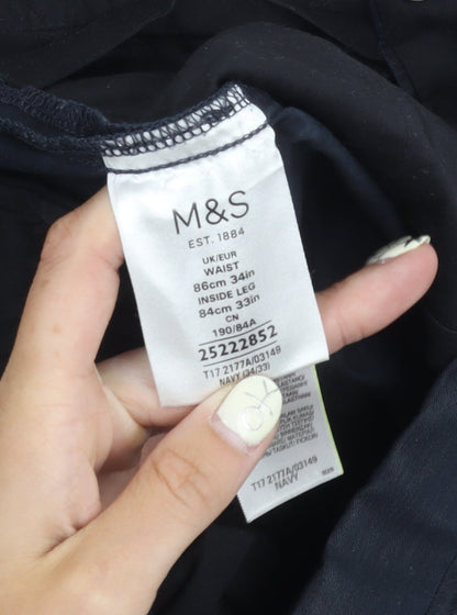 Marks & Spencer Men's Blue Trousers, Size 34/33