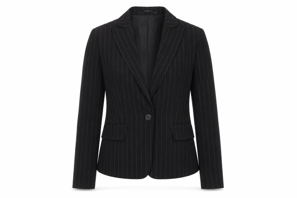 MNG Women's Black Blazer, Size 10, Pinstripe Style