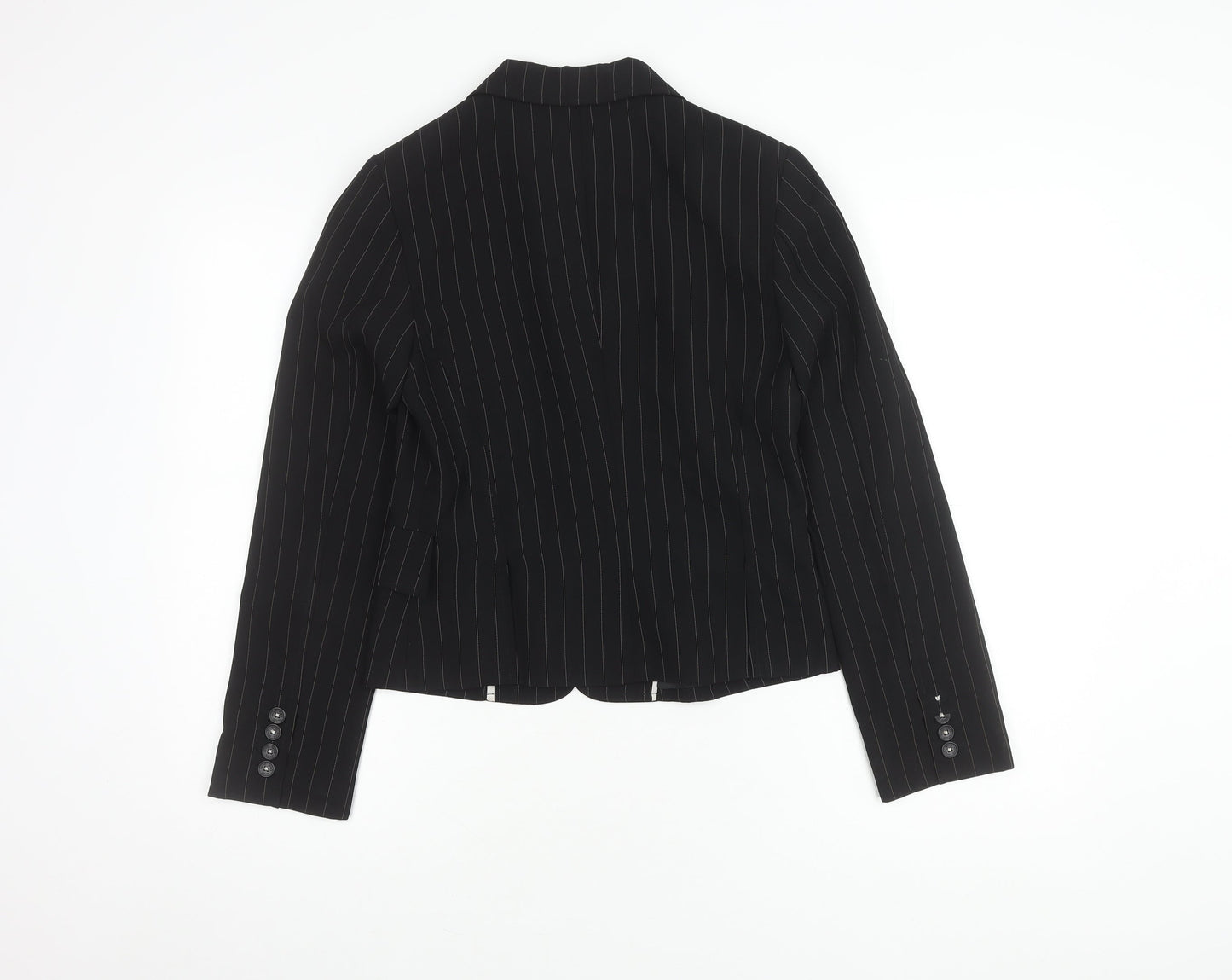 MNG Women's Black Blazer, Size 10, Pinstripe Style