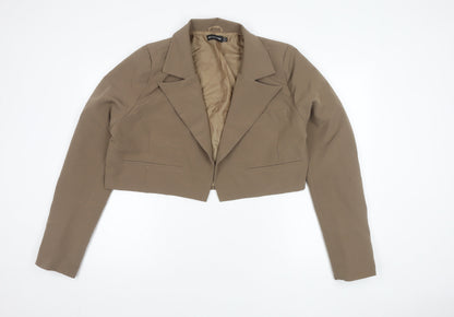 PRETTYLITTLETHING Women's Brown Blazer, Size 16, Lined