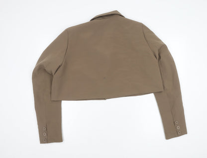 PRETTYLITTLETHING Women's Brown Blazer, Size 16, Lined