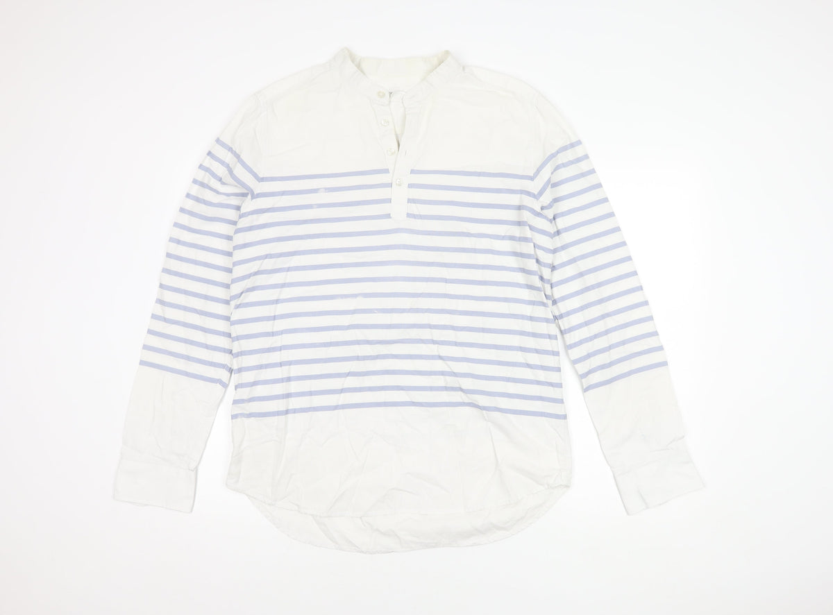 SOFTGREY Men's XL White Striped Shirt