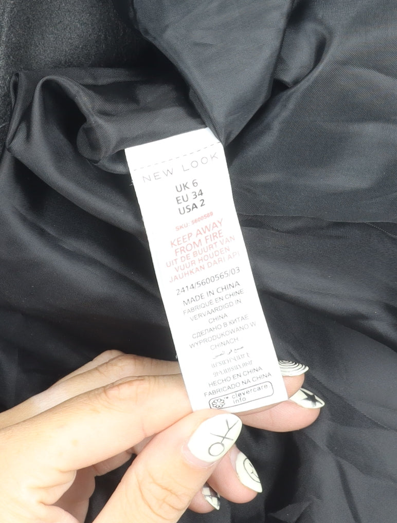 New Look Women's Black Coat Size 6