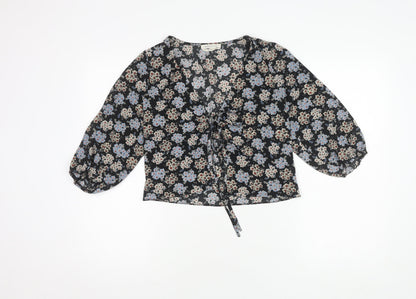 Urban Outfitters Women's Black Floral Blouse