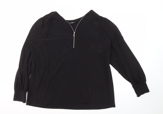 Wallis Women's Black Long Sleeve Top, Size L, Stylish & Comfortable