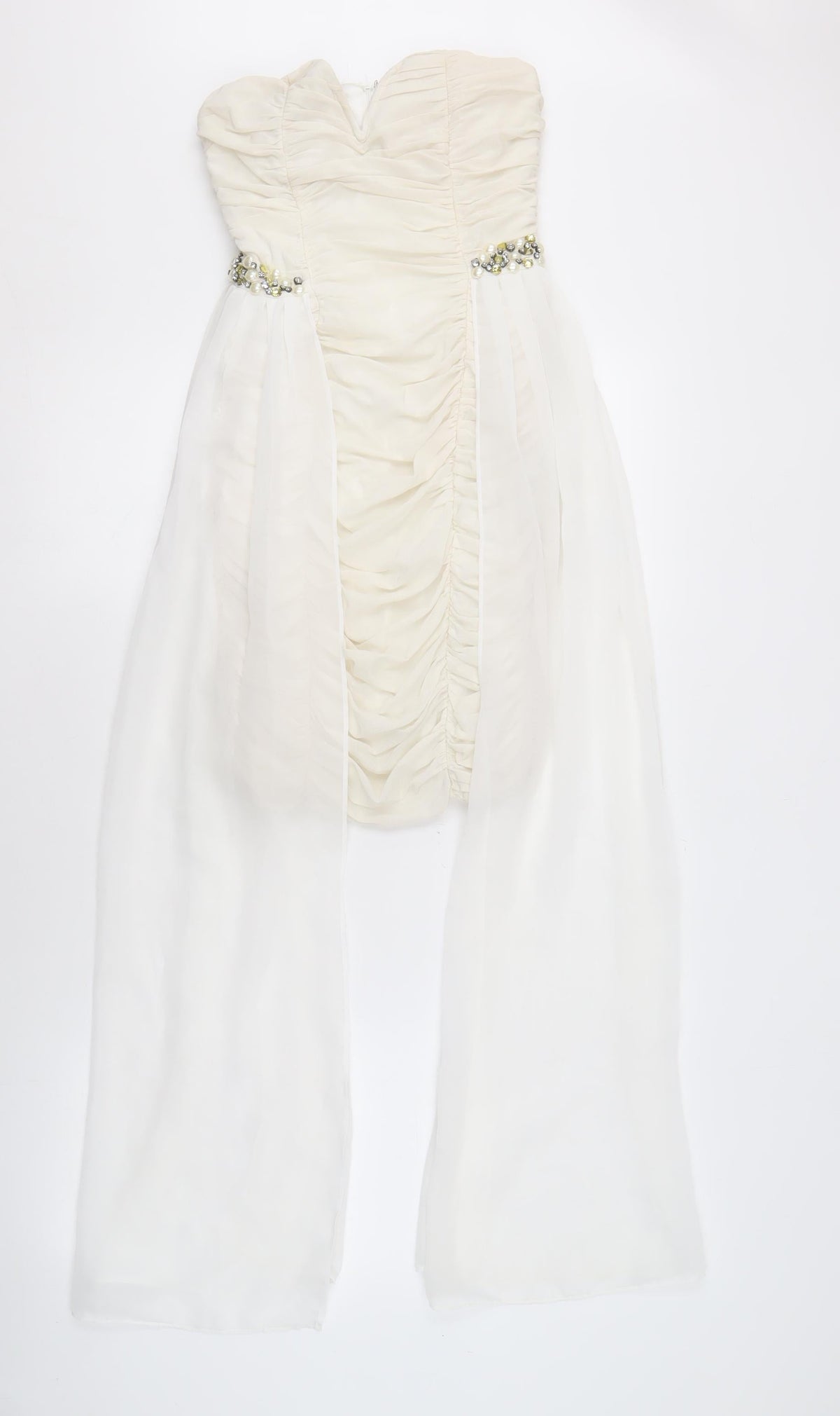 Quiz Women's Ivory Sheath Dress Size 8 Strapless