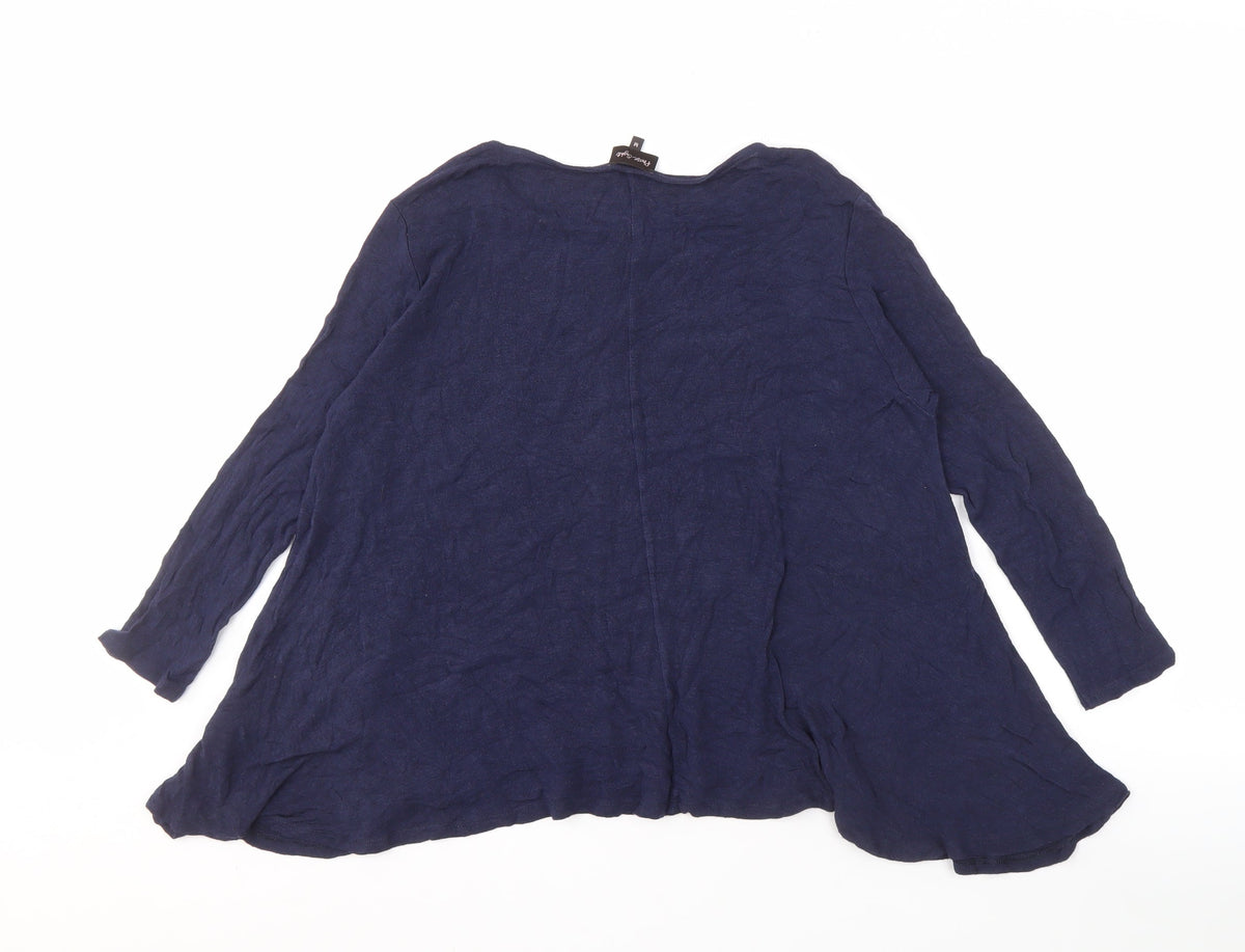 Phase Eight Women's Blue Blouse, M, Long Sleeve, Relaxed Fit