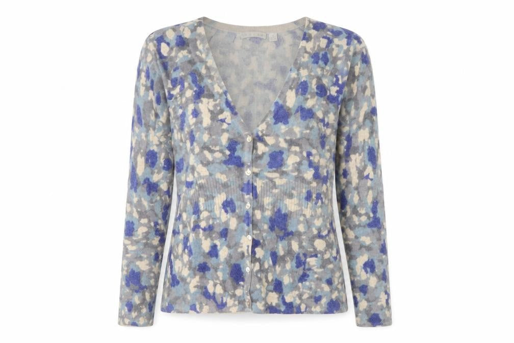 Tweeds Women's Blue Cardigan, Size M, V-Neck